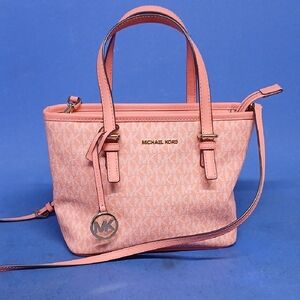 Michael Kors Blush Pink Signature Tote with Logo Charm